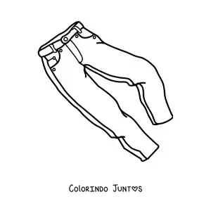 Desenho para colorir de um par de calças jeans