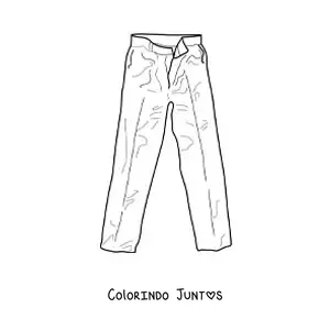 Desenho para colorir de um par de calças amassadas