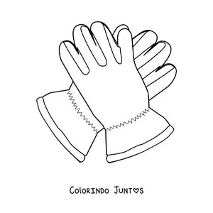 Desenho para colorir de um par de luvas