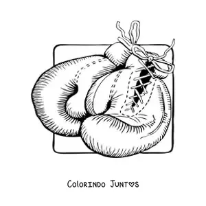 Desenho para colorir de um par de luvas de boxe