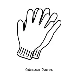 Desenho para colorir de um par de luvas de inverno
