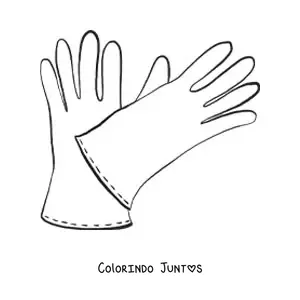 Desenho para colorir de um par de luvas simples