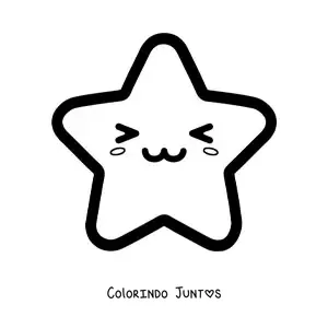 Desenho para colorir de uma estrela animada kawaii