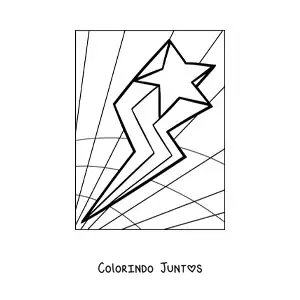 Desenho para colorir de uma estrela cadente