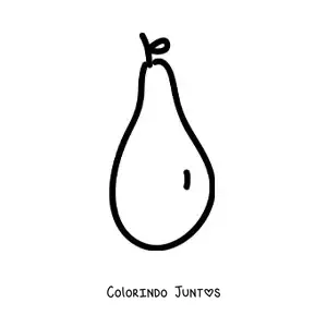 Desenho para colorir de uma pera alongada