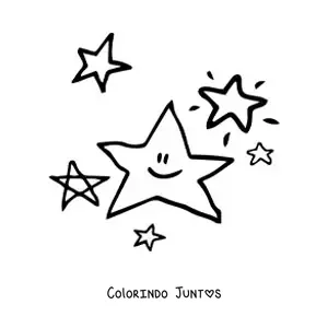 Desenho para colorir de várias estrelas de cinco pontas
