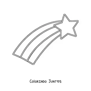 Desenho para colorir de uma estrela cadente simples