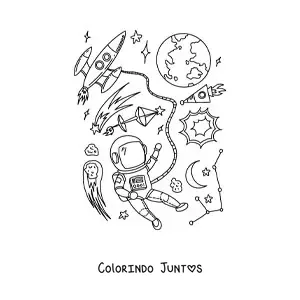 Desenho para colorir da Terra no espaço
