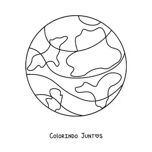 Desenho para colorir da Terra vista do espaço