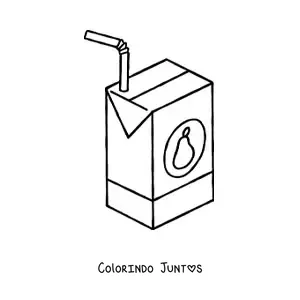 Desenho para colorir de uma embalagem de suco de pera