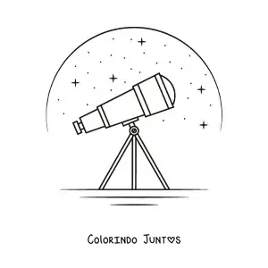 Desenho para colorir de um telescopio