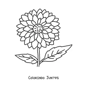 Desenho para colorir de uma flor de primavera