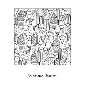 Desenho para colorir de varios sorvetes de verao