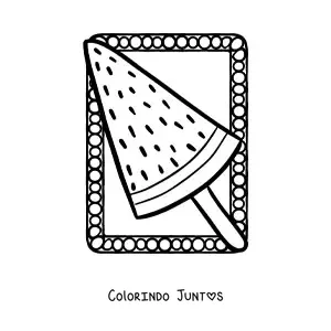 Desenho para colorir de um sorvete de melancia de verao