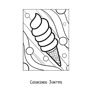 Desenho para colorir de um sorvete de casquinha para o verao