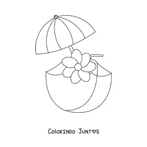 Desenho para colorir de uma bebida refrescante para o verao