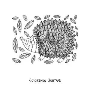 Desenho para colorir de um ourico de outono