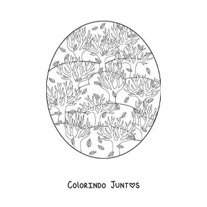 Desenho para colorir de varias arvores no outono