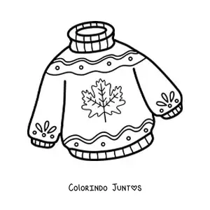 Desenho para colorir de um sueter de outono