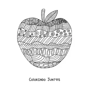 Desenho para colorir de uma maca desenhada com um estilo outonal
