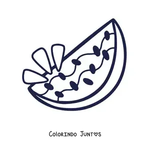 Desenho para colorir de meia melancia suculenta