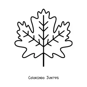Desenho para colorir de uma folha de outono