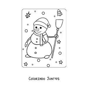 Desenho para colorir de um boneco de neve
