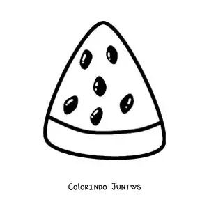 Desenho para colorir de um pedaço triangular de melancia