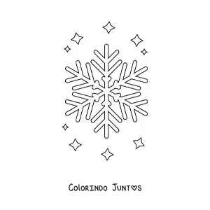 Desenho para colorir de um floco de neve
