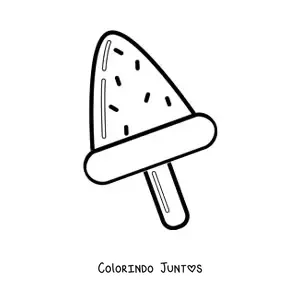 Desenho para colorir de um picolé em formato de melancia