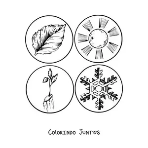 Desenho para colorir dos símbolos das estações