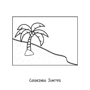 Desenho para colorir de uma palmeira de praia