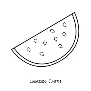 Desenho para colorir de meia melancia com sementes
