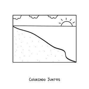 Desenho para colorir da beira da praia