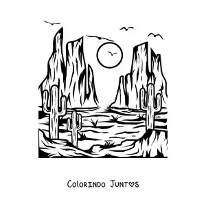 Desenho para colorir de um deserto