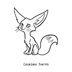 Desenho para colorir de uma raposa do deserto