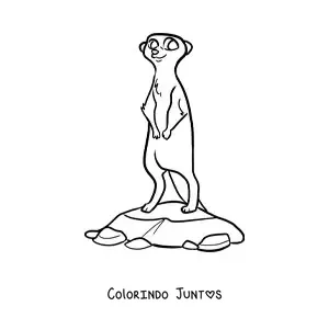 Desenho para colorir de um suricato do deserto