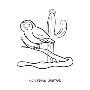 Desenho para colorir de uma coruja do deserto