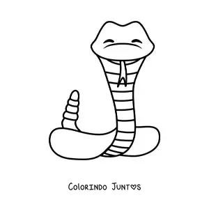 Desenho para colorir de uma cobra cascavel em desenho animado