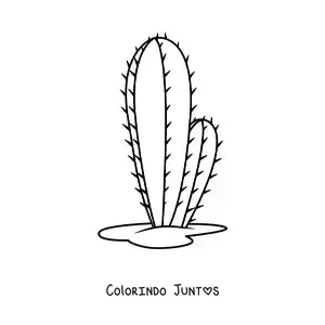 Desenho para colorir de um cacto simples