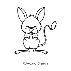 Desenho para colorir de um rato do deserto em desenho animado