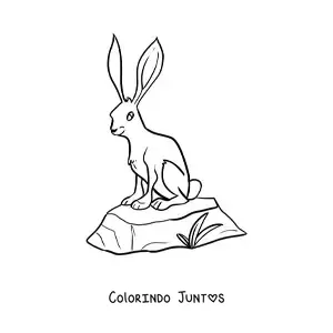 Desenho para colorir de uma lebre do deserto