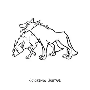Desenho para colorir de dois coiotes do deserto
