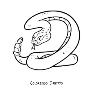 Desenho para colorir de uma cobra cascavel