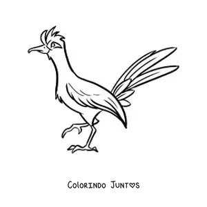 Desenho para colorir de uma ave papa-léguas