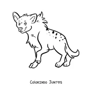 Desenho para colorir de uma hiena do deserto