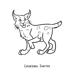 Desenho para colorir de um lince do deserto