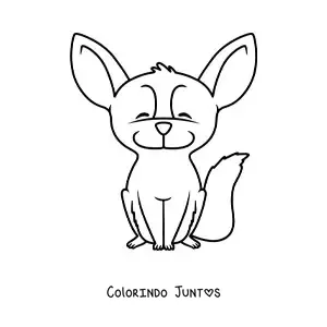 Desenho para colorir de uma raposa do deserto em desenho animado