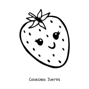 Desenho para colorir de um morango kawaii