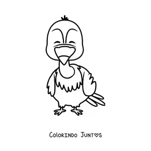 Desenho para colorir de um abutre do deserto em desenho animado